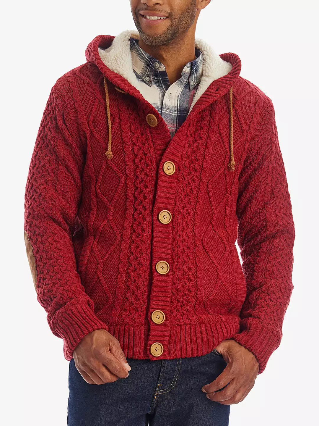 Sherpa Lined Cable Knit Cardigan