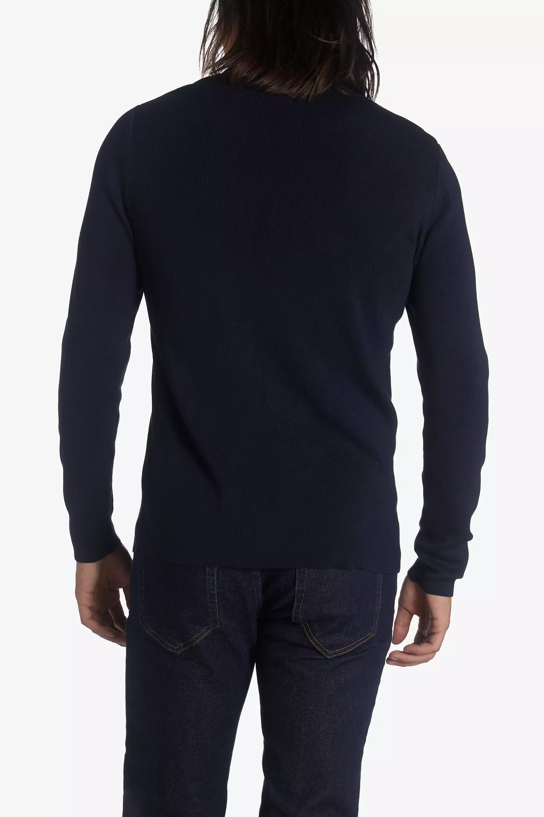 Solid Mock Neck Zip Sweater