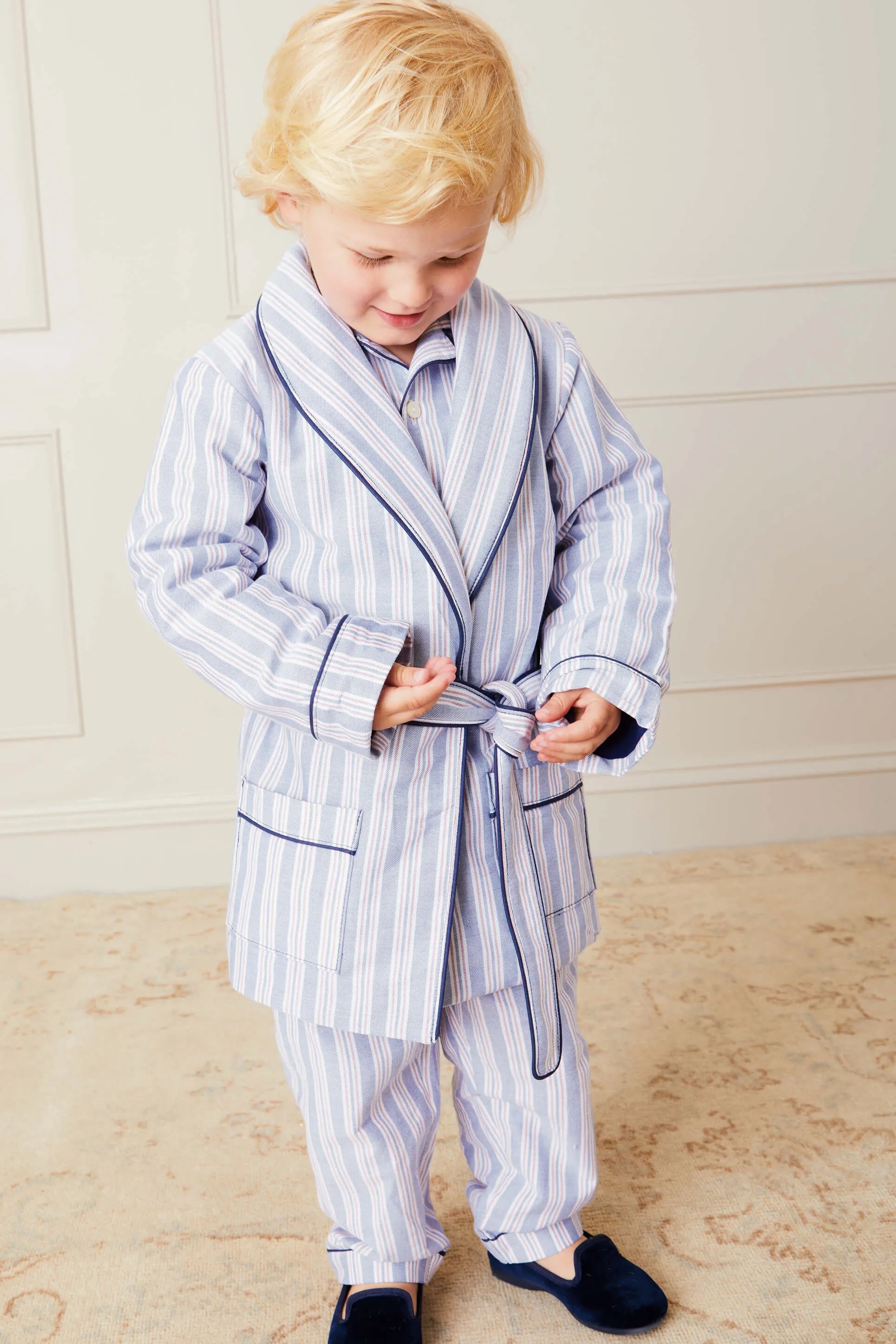 Striped Dressing Gown In Blue (2-10yrs)