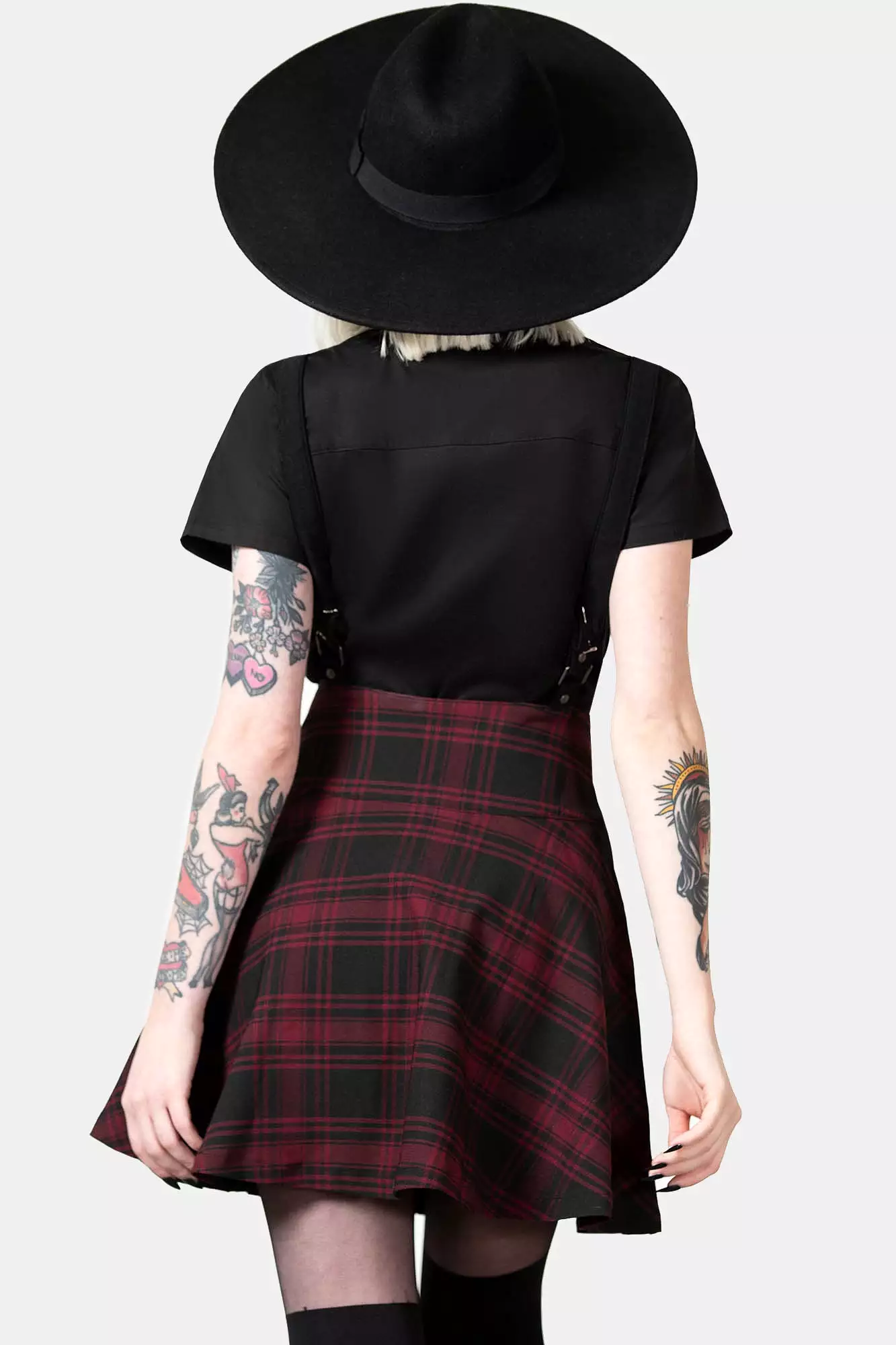 Study Hell Suspender Skirt [CRIMSON]