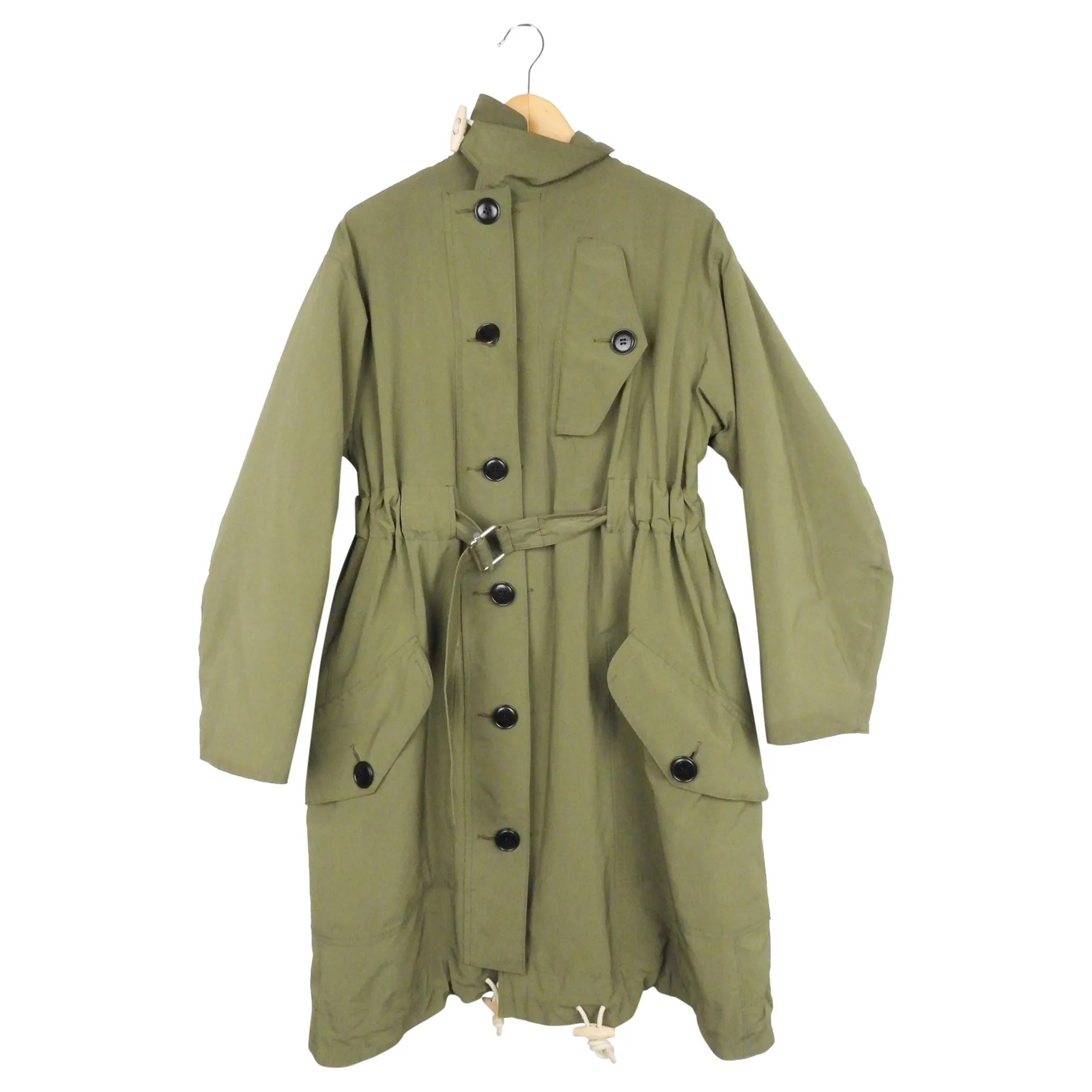 Takeshi Kosaka x Y's Green Nylon Belted Parka