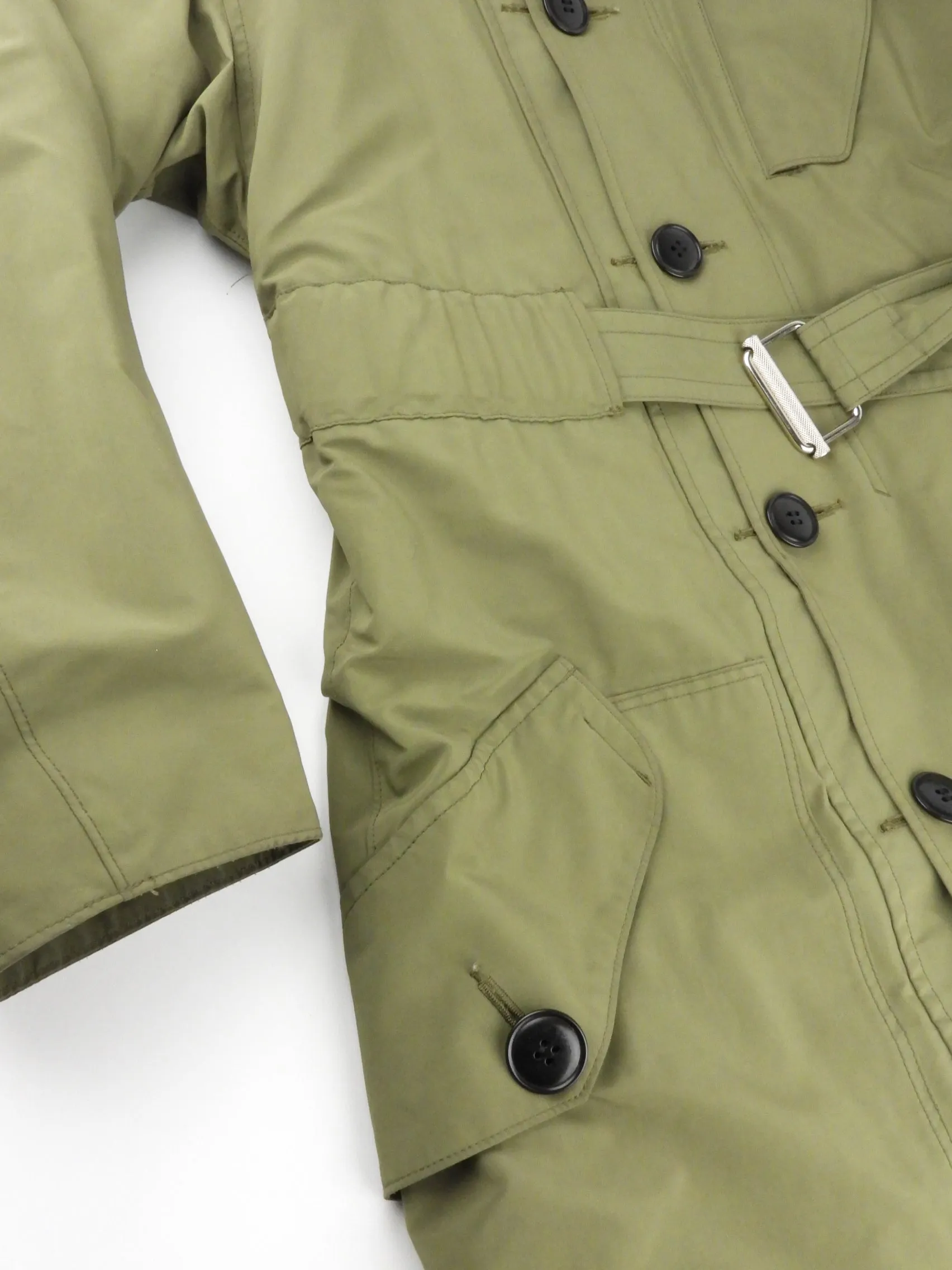 Takeshi Kosaka x Y's Green Nylon Belted Parka