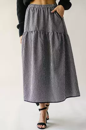 The Wasco Gingham Maxi Skirt in Black