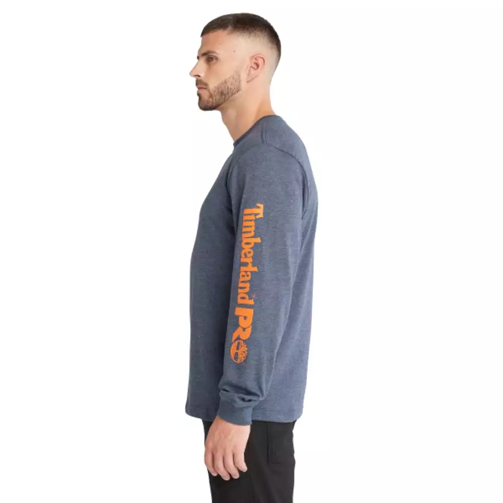 Timberland PRO Men's Core Logo Long-Sleeve T-Shirt - Blue Heather