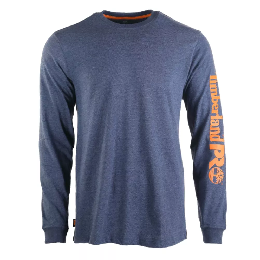 Timberland PRO Men's Core Logo Long-Sleeve T-Shirt - Blue Heather