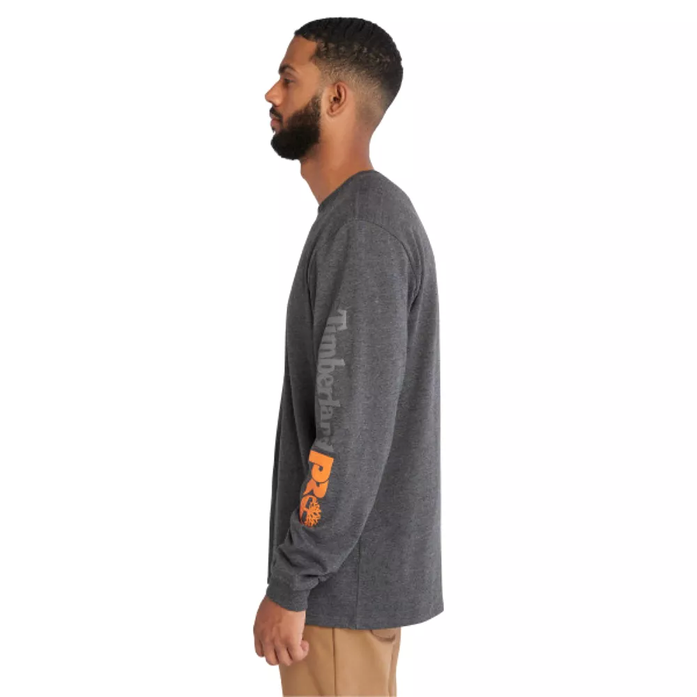 Timberland PRO Men's Core Logo Long-Sleeve T-Shirt - Grey Heather