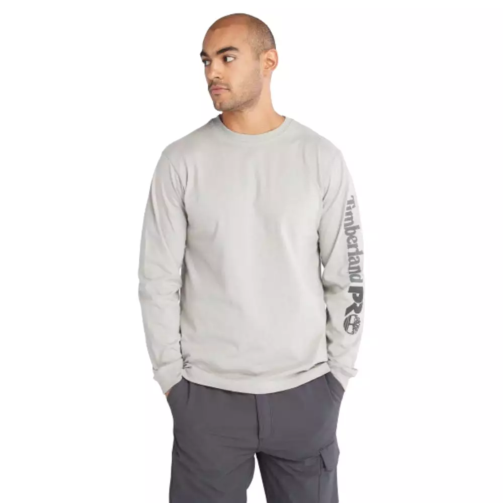 Timberland PRO Men's Core Logo Long-Sleeve T-Shirt - Grey