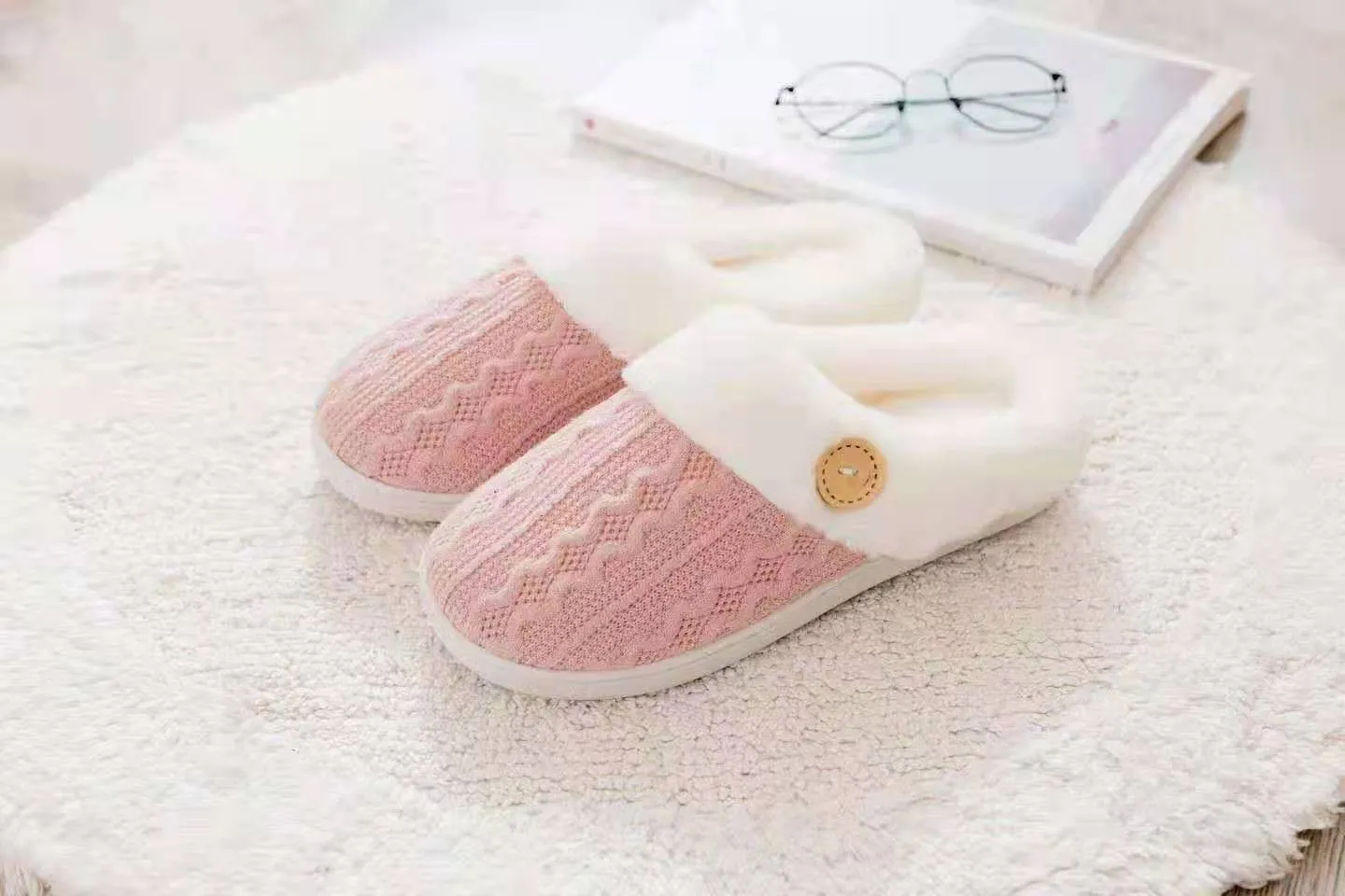 Tiosebon Unisex Memory Foam Soft Cotton Slippers