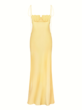 Tulip Maxi Dress in Lemon Yellow