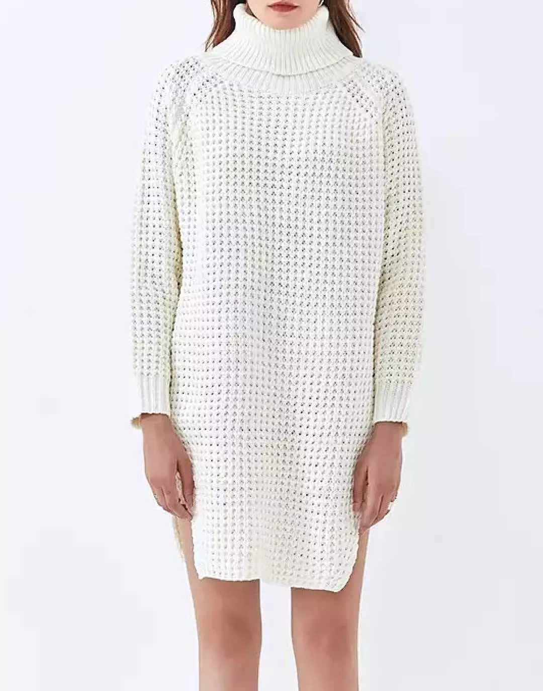 Turtleneck Knitted Sweater Dress