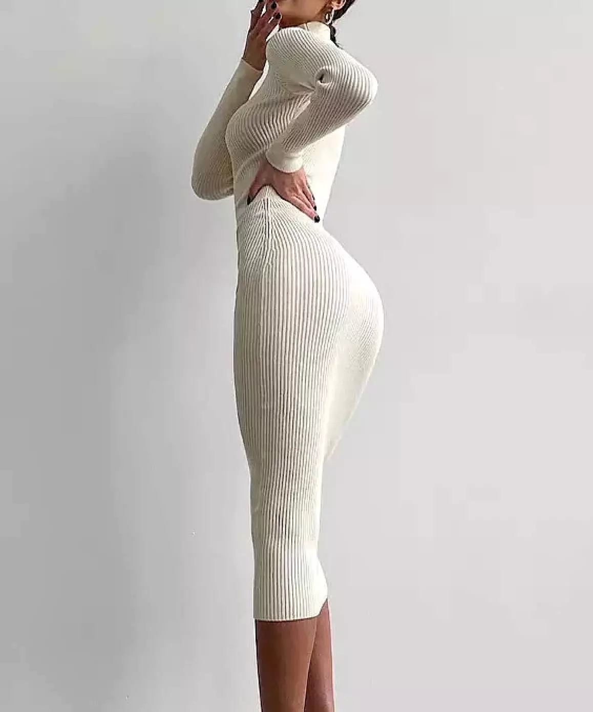 Turtleneck Long Sleeve Slim Mini Dress