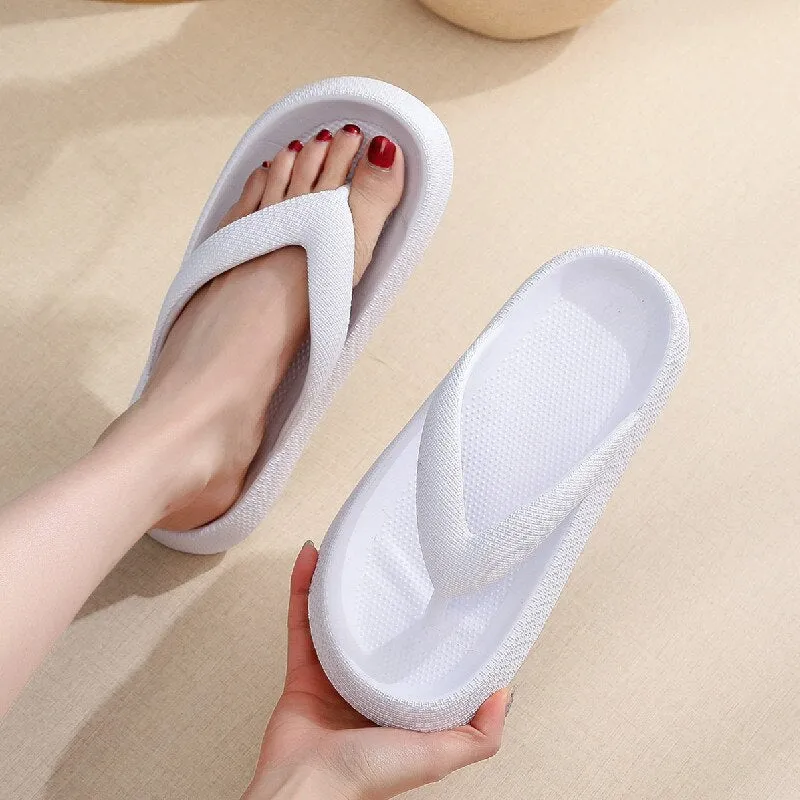 Unisex Summer Concise Style Solid Pattern Outdoor Flip Flop Slippers