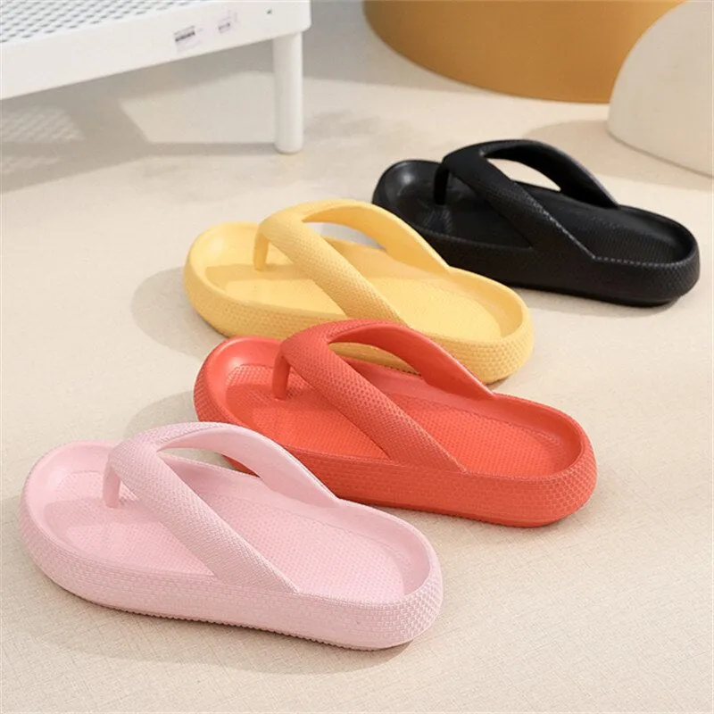 Unisex Summer Concise Style Solid Pattern Outdoor Flip Flop Slippers