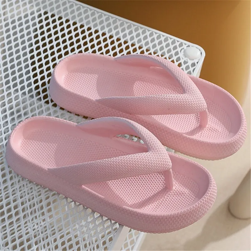 Unisex Summer Concise Style Solid Pattern Outdoor Flip Flop Slippers