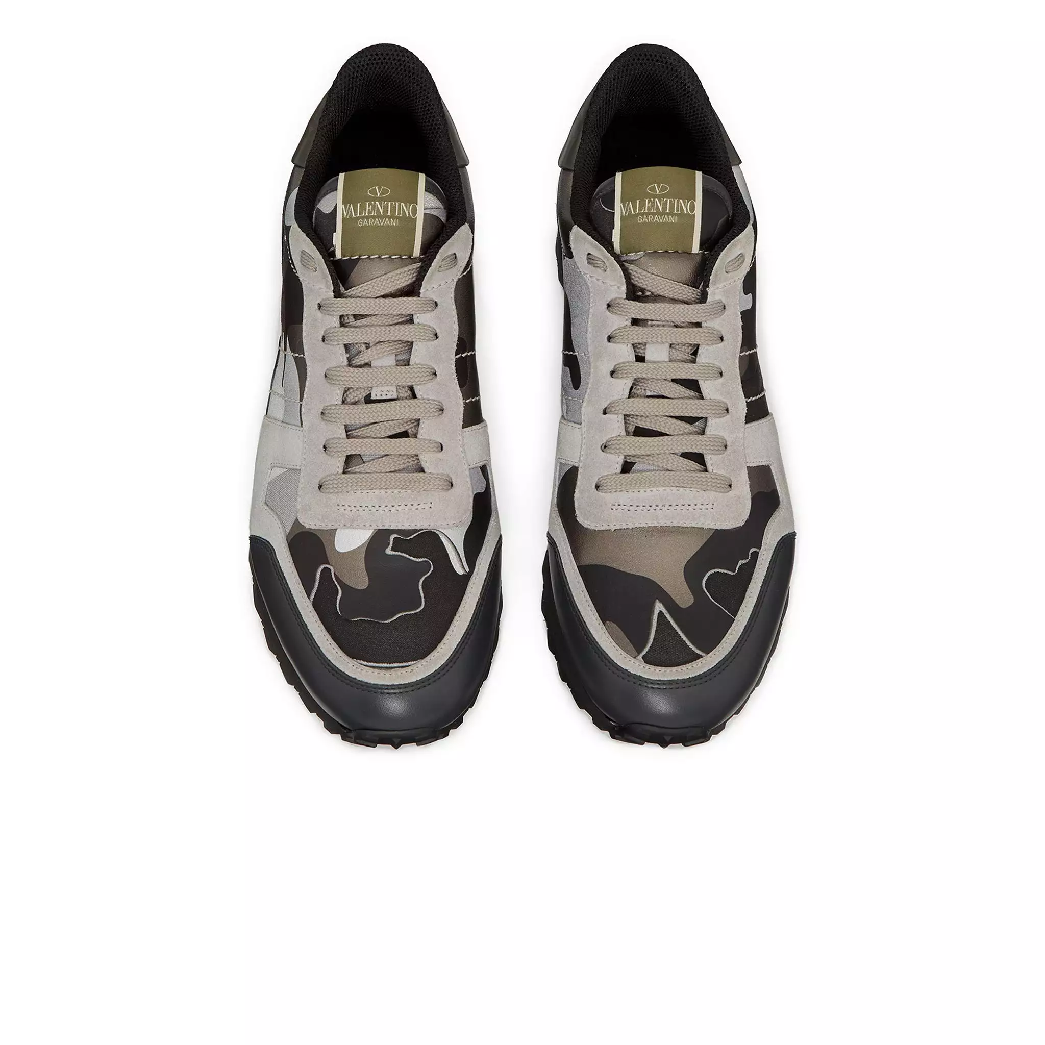 Valentino Grey Black Camouflage Rockrunner Sneaker