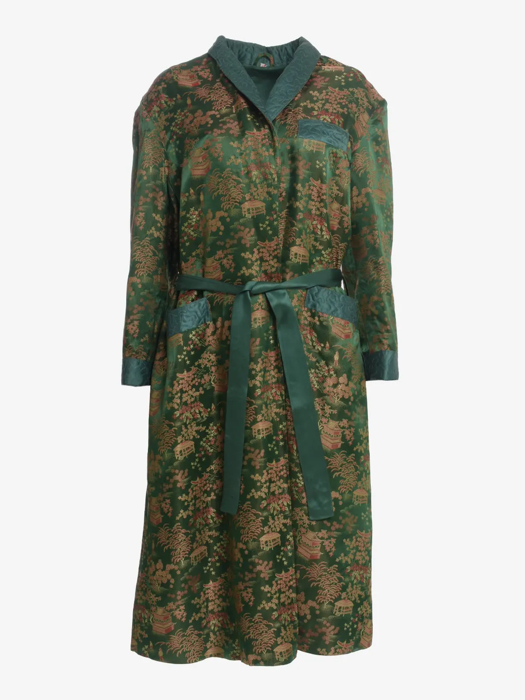 Vintage Chinese Print Fabric Robe - '60