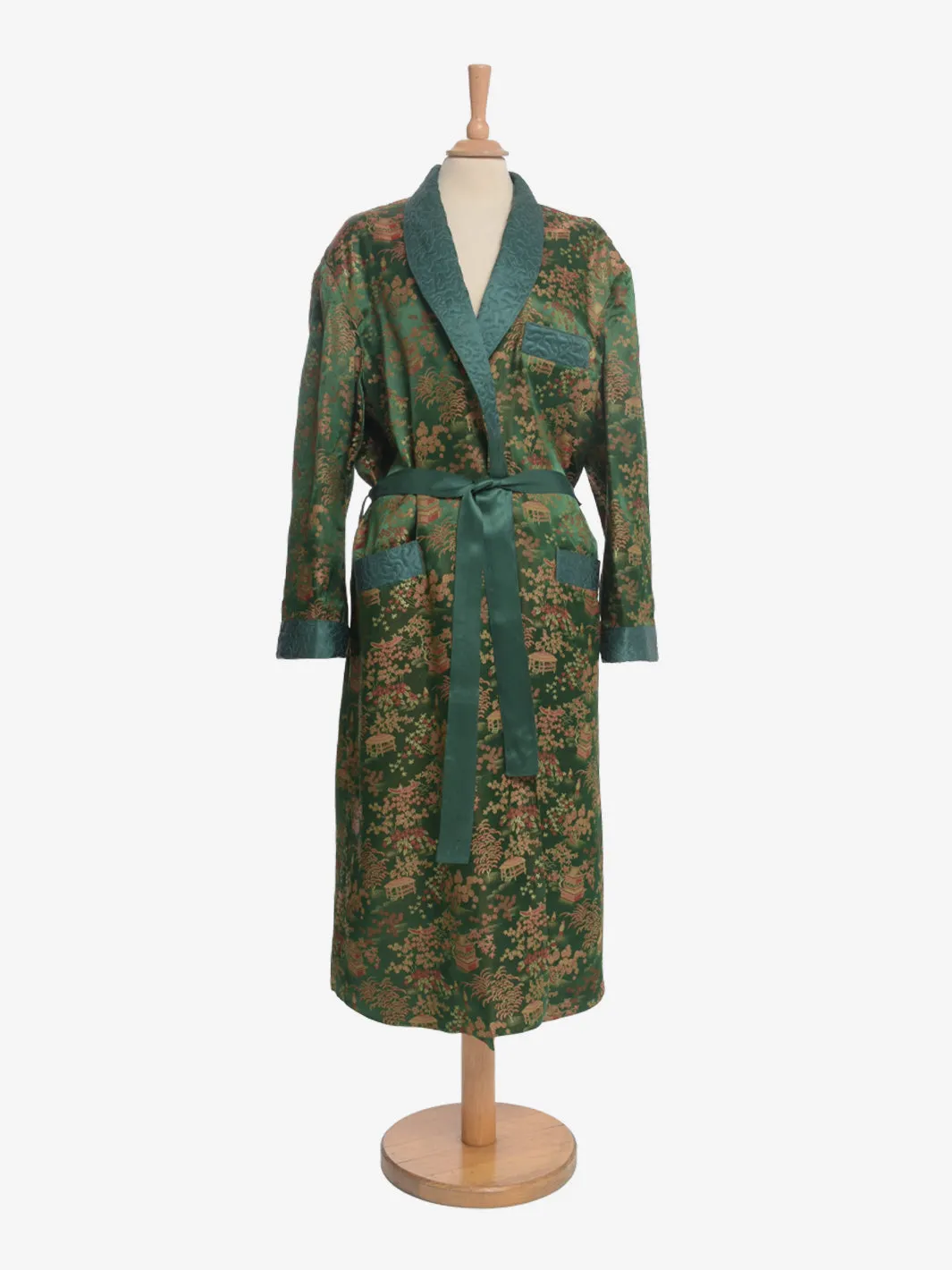 Vintage Chinese Print Fabric Robe - '60