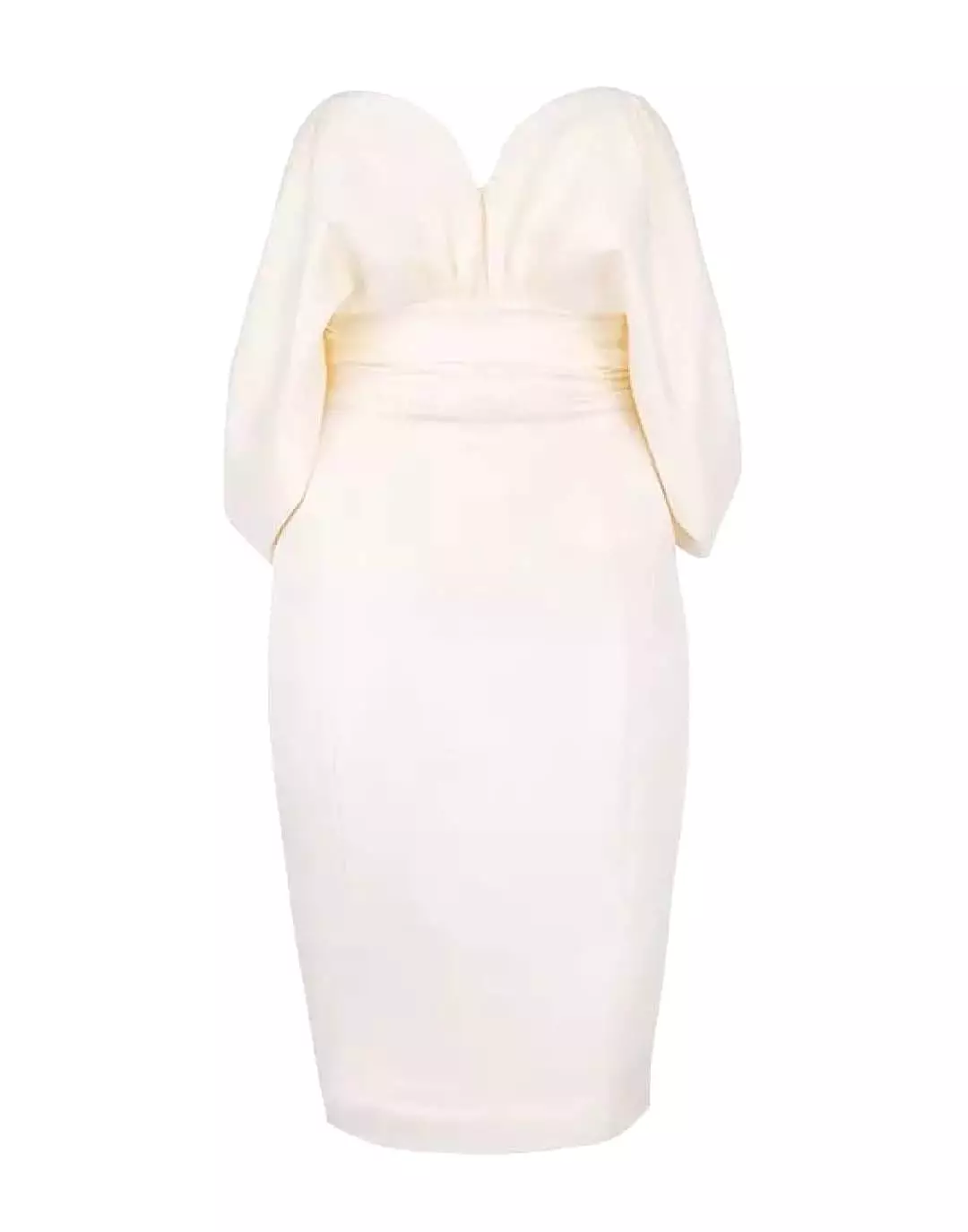 White Drop Shoulder Strapless Dress