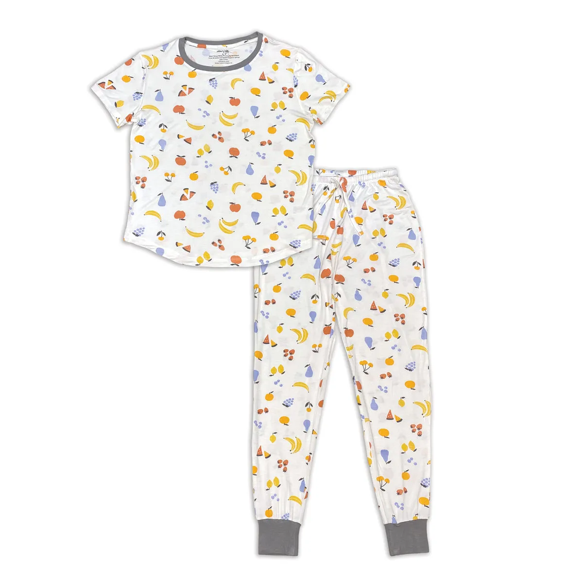 Wommen's Bamboo Short Sleeve Pajama Set (Fruit Salad Print)