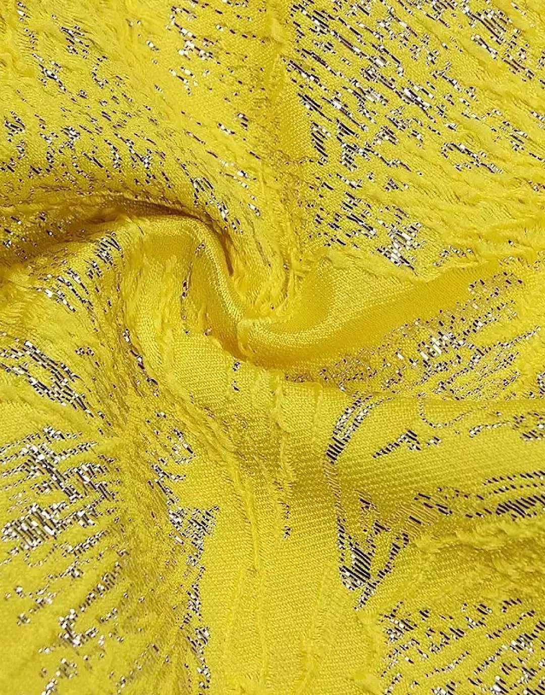 Yellow Knitted Jacquard Bandage Dress